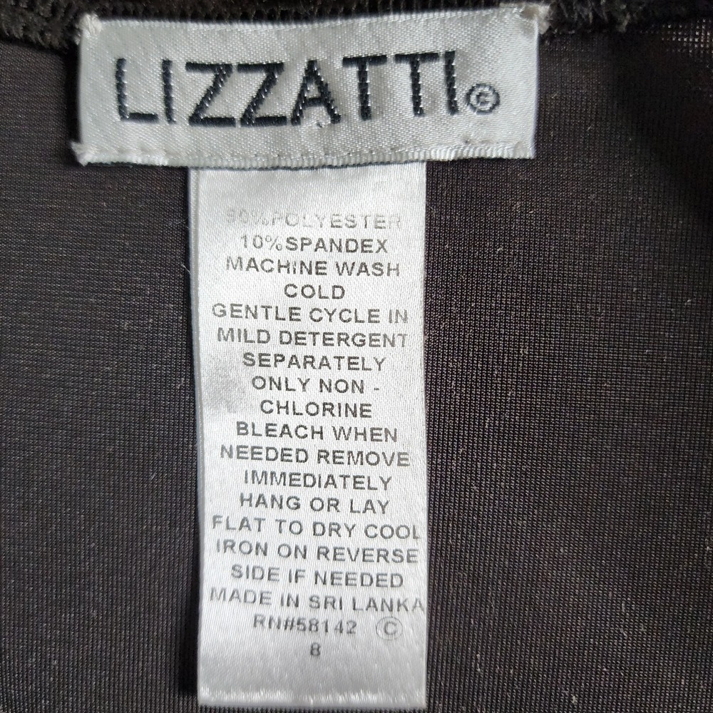 Lizzatti Dark‎ Brown Velour V Neck Sleeveless A Line Dress Size 8 - Picture 9 of 10